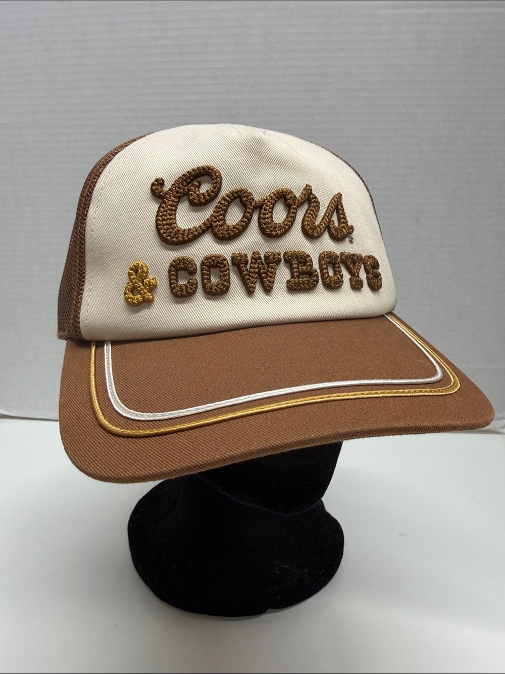 Coors & Cowboys Snap Back Trucker Hat‎ American Needle Banquet Brown Western